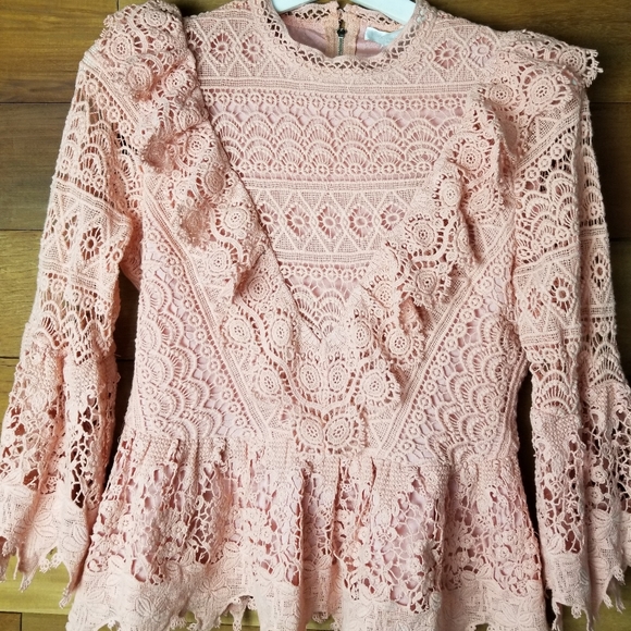 Champagne & Strawberry crochet top size M NWT - Picture 3 of 11